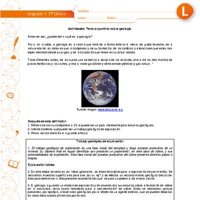 Texto expositivo sobre geología Texto expositivo sobre geología