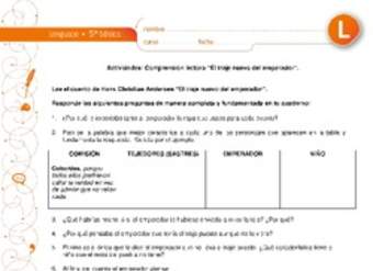 Comprensión de lectura el traje nuevo del emperador Comprensión de lectura el traje nuevo del emperador