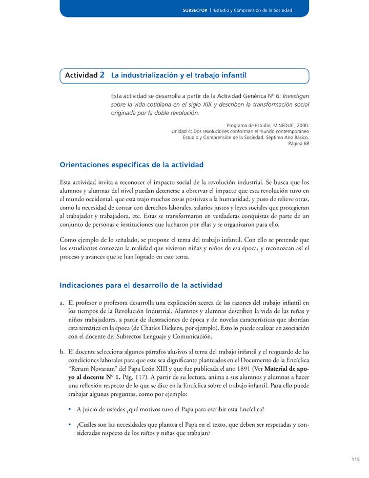 Actividad de Educación Ciudadana: Historia, Geografía y Ciencias Sociales 7º básico - La industrialización y el trabajo infantil Actividad de Educación Ciudadana: Historia, Geografía y Ciencias Sociales 7º básico - La industrialización y el trabajo infantil