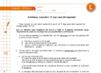 Vocabulario el traje nuevo del emperador Vocabulario el traje nuevo del emperador