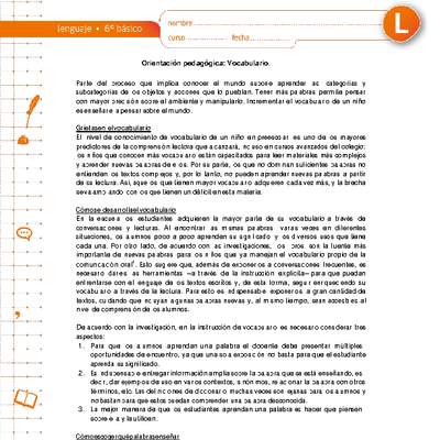 Vocabulario Vocabulario