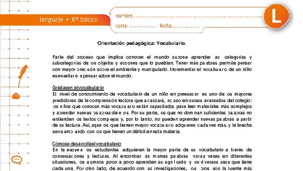 Vocabulario Vocabulario