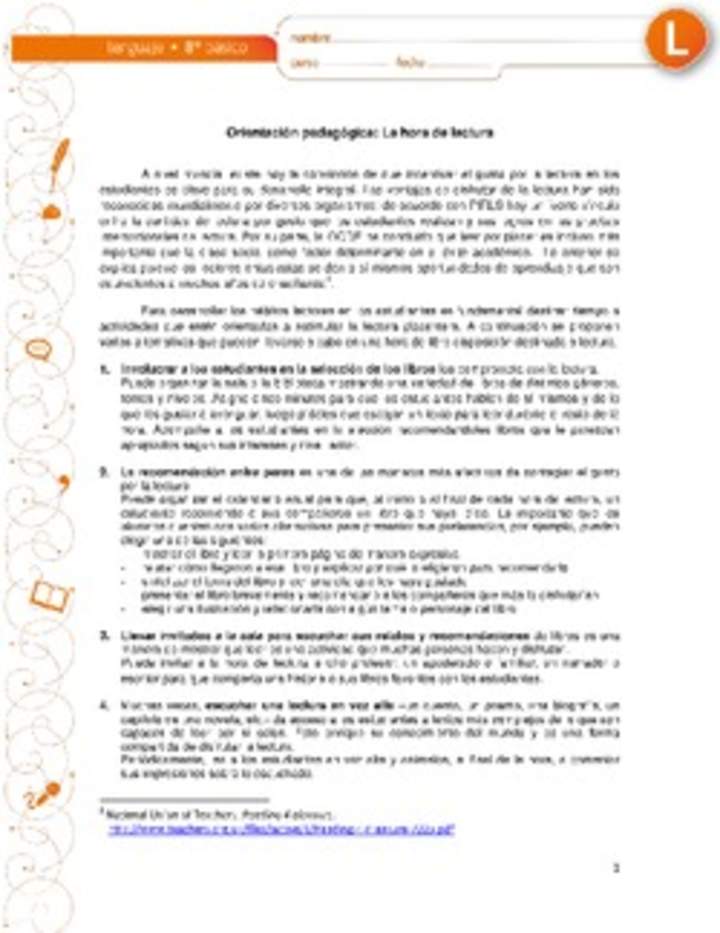 La hora de lectura La hora de lectura