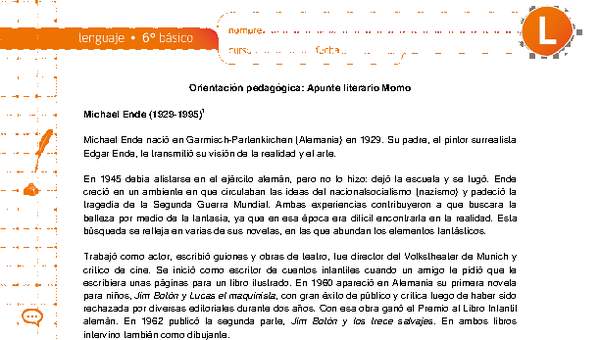 Apunte literario Momo Apunte literario Momo