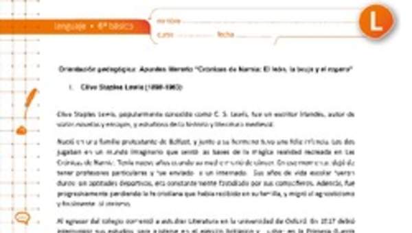 Apunte literario crónicas de Narnia Apunte literario crónicas de Narnia