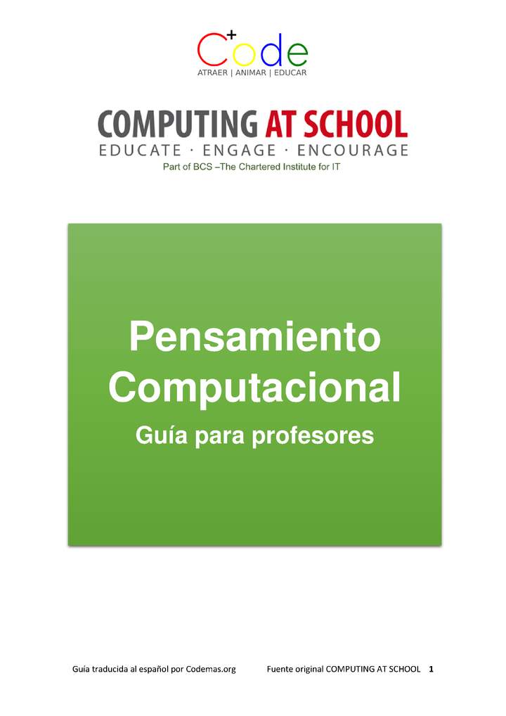 Guía docente: Pensamiento computacional Guía docente: Pensamiento computacional