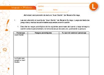 Comprensión de lectura Juan Darién Comprensión de lectura Juan Darién