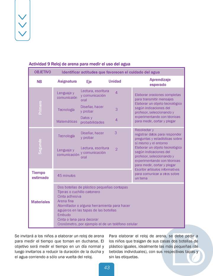 Actividad 9 guía educativa agua 1° y 2° Básico Actividad 9 guía educativa agua 1° y 2° Básico