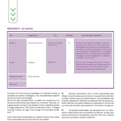 Actividad 4 guía educativa agua 7° y 8° Básico Actividad 4 guía educativa agua 7° y 8° Básico