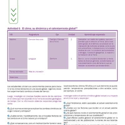 Actividad 6 guía educativa agua 7° y 8° Básico Actividad 6 guía educativa agua 7° y 8° Básico