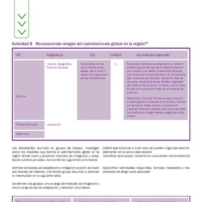 Actividad 8 guía educativa agua 7° y 8° Básico Actividad 8 guía educativa agua 7° y 8° Básico