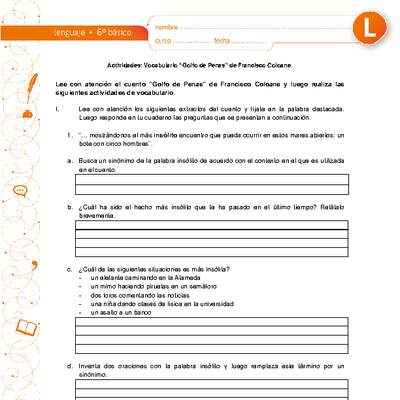 Vocabulario golfo de penas Vocabulario golfo de penas