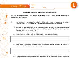 Vocabulario Juan Darién Vocabulario Juan Darién