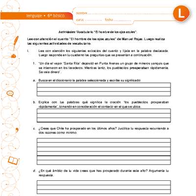 Vocabulario el hombre de los ojos azules Vocabulario el hombre de los ojos azules