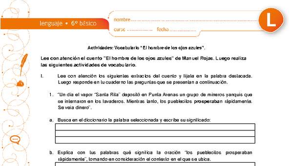 Vocabulario el hombre de los ojos azules Vocabulario el hombre de los ojos azules
