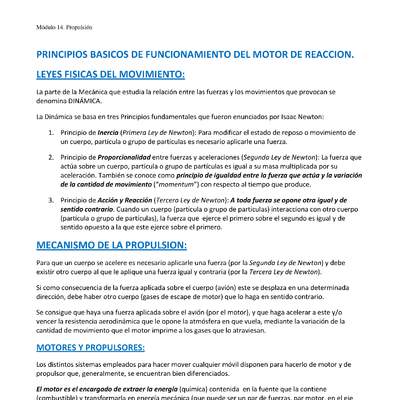 Modulo 14. Principios básicos de motor de reacción Modulo 14. Principios básicos de motor de reacción