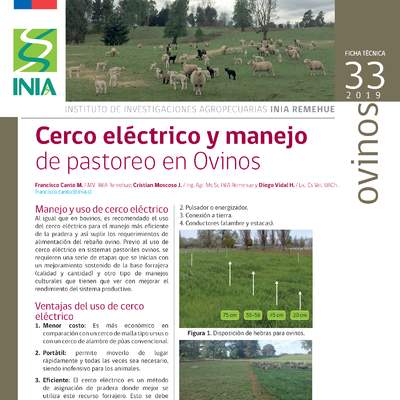 Ficha cerco eléctrico y manejo de pastoreo de ovinos, INIA Ficha cerco eléctrico y manejo de pastoreo de ovinos, INIA