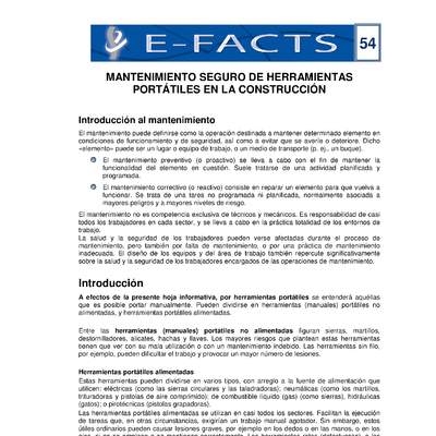 Mantenimiento seguro de herramientas portátiles en la construcción Mantenimiento seguro de herramientas portátiles en la construcción
