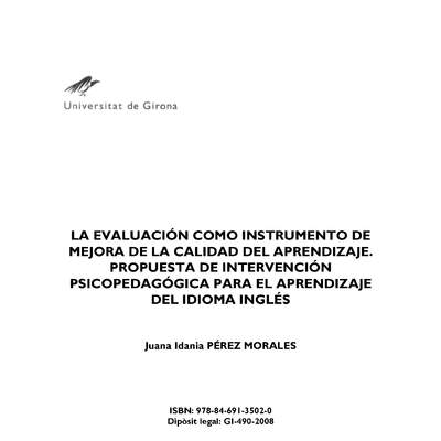 La evaluación como instrumento de mejora la calidad del aprendizaje. La evaluación como instrumento de mejora la calidad del aprendizaje.