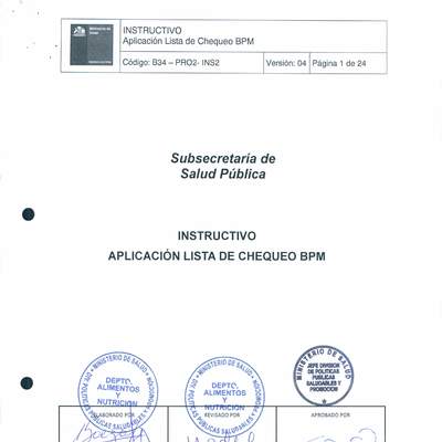 Lectura: Instructivo Aplicación Lista de chequeo BPM Lectura: Instructivo Aplicación Lista de chequeo BPM