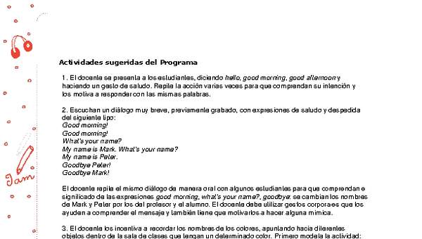 Actividades sugeridas Unidad 1 Actividades sugeridas Unidad 1