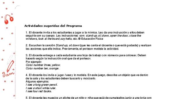 Actividades sugeridas Unidad 1 Actividades sugeridas Unidad 1