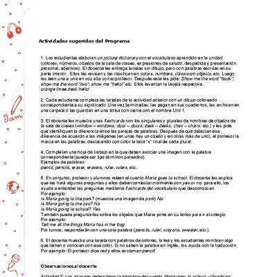 Actividades sugeridas Unidad 1 Actividades sugeridas Unidad 1
