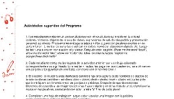 Actividades sugeridas Unidad 1