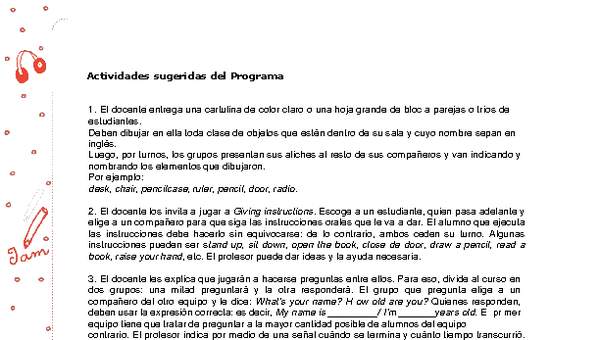 Actividades sugeridas Unidad 1 Actividades sugeridas Unidad 1