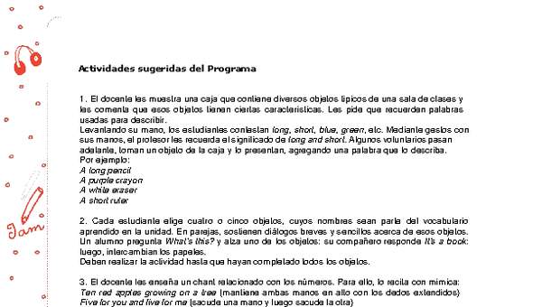 Actividades sugeridas Unidad 1 Actividades sugeridas Unidad 1