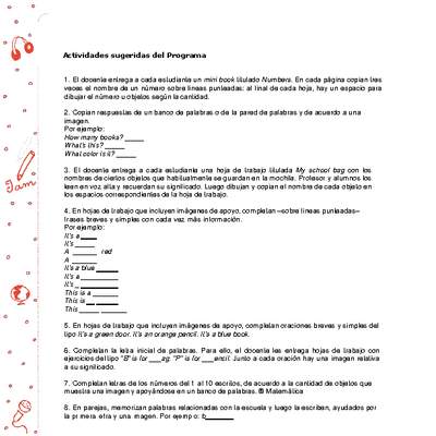 Actividades sugeridas Unidad 1 Actividades sugeridas Unidad 1