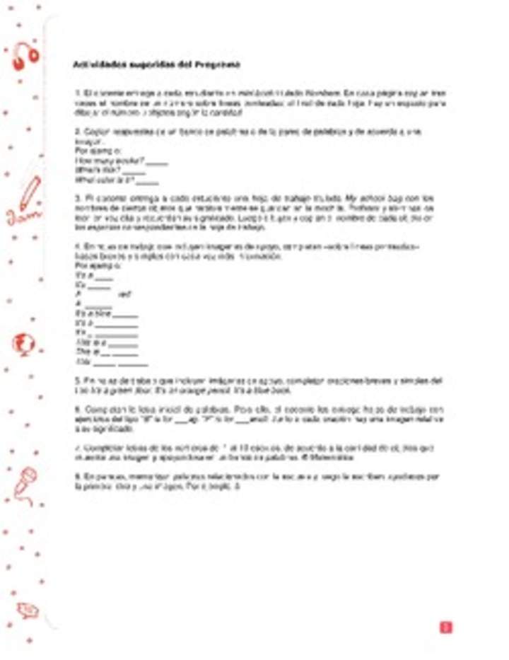 Actividades sugeridas Unidad 1 Actividades sugeridas Unidad 1