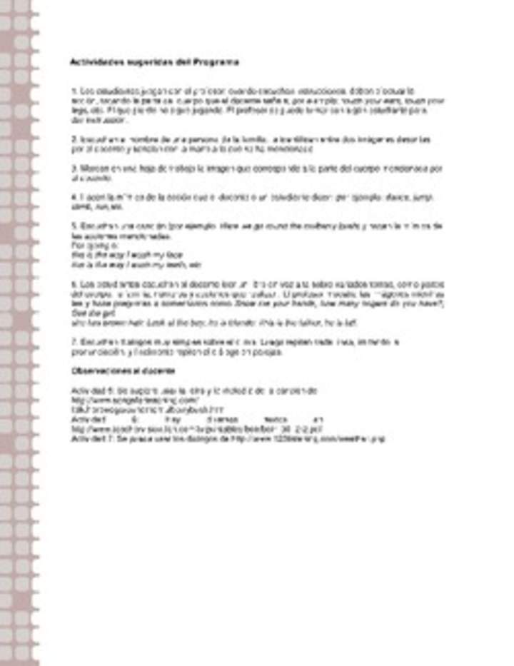 Actividades sugeridas Unidad 2 Actividades sugeridas Unidad 2