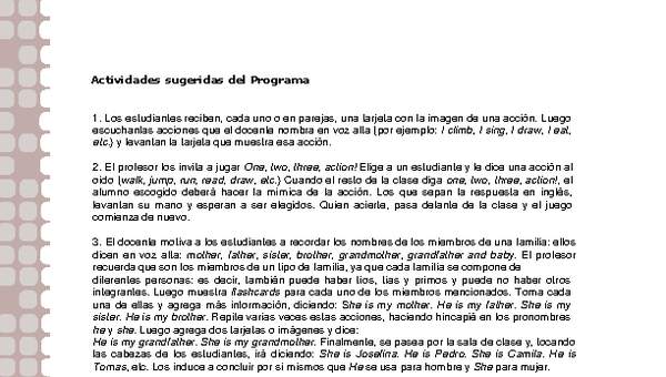 Actividades sugeridas Unidad 2 Actividades sugeridas Unidad 2