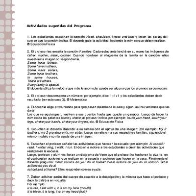 Actividades sugeridas Unidad 2 Actividades sugeridas Unidad 2