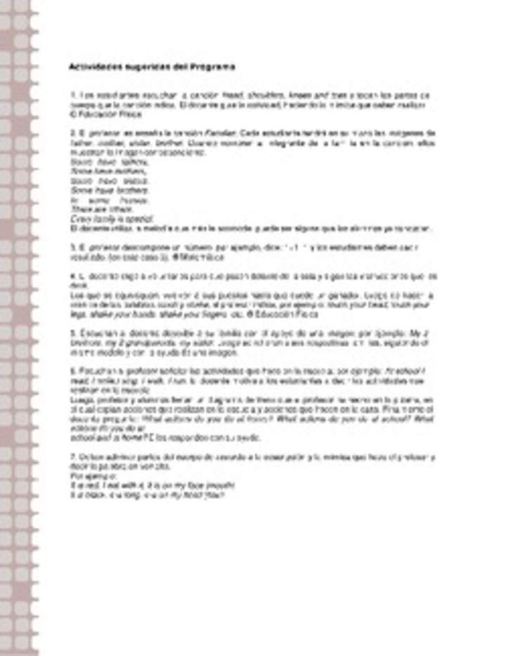 Actividades sugeridas Unidad 2 Actividades sugeridas Unidad 2