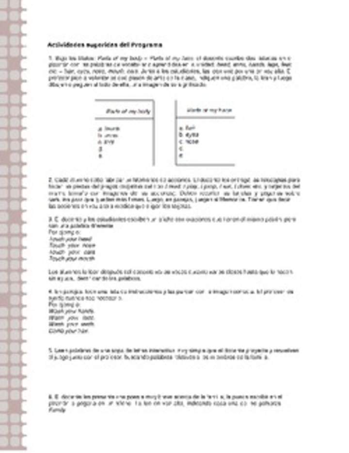 Actividades sugeridas Unidad 2 Actividades sugeridas Unidad 2