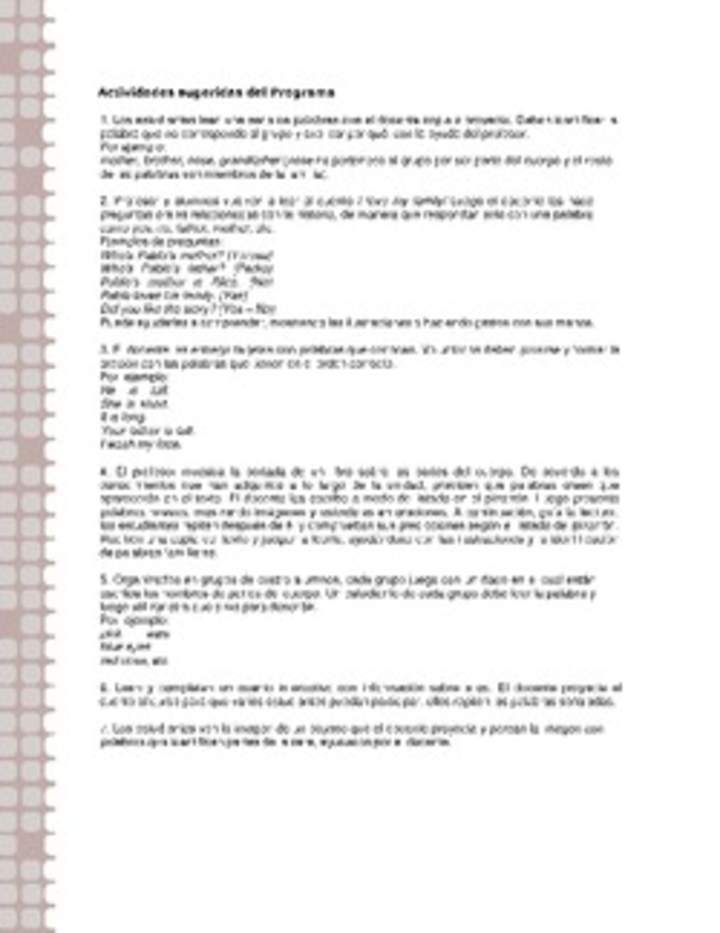 Actividades sugeridas Unidad 2 Actividades sugeridas Unidad 2