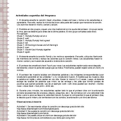 Actividades sugeridas Unidad 2 Actividades sugeridas Unidad 2