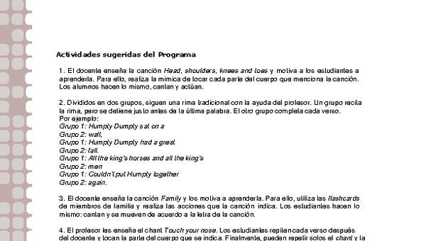 Actividades sugeridas Unidad 2 Actividades sugeridas Unidad 2