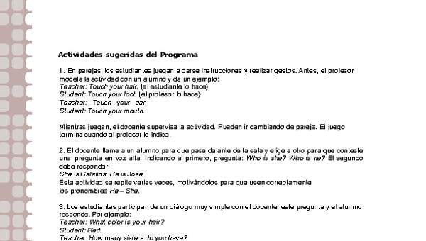 Actividades sugeridas Unidad 2 Actividades sugeridas Unidad 2