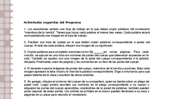 Actividades sugeridas Unidad 2 Actividades sugeridas Unidad 2