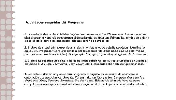 Actividades sugeridas Unidad 1 Actividades sugeridas Unidad 1