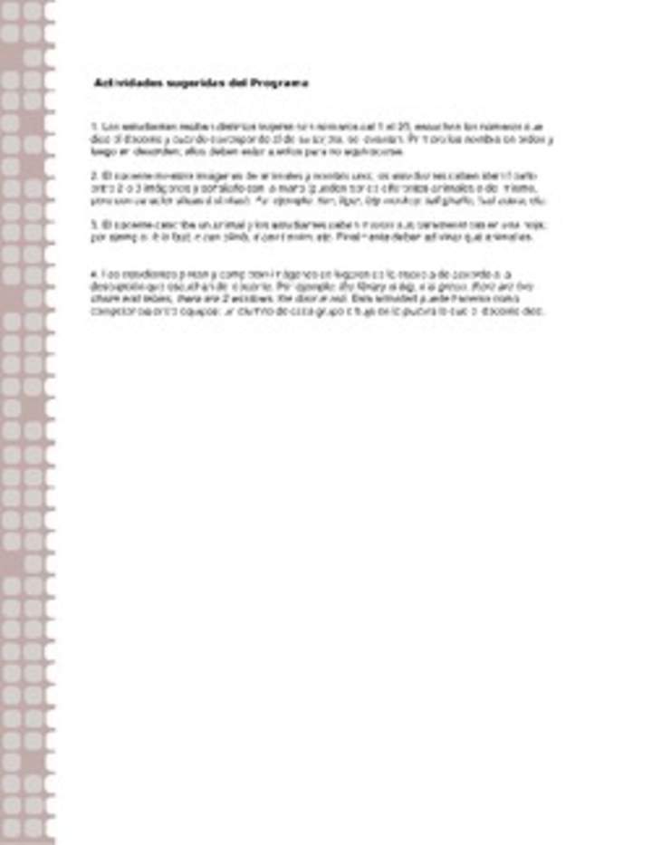 Actividades sugeridas Unidad 1 Actividades sugeridas Unidad 1