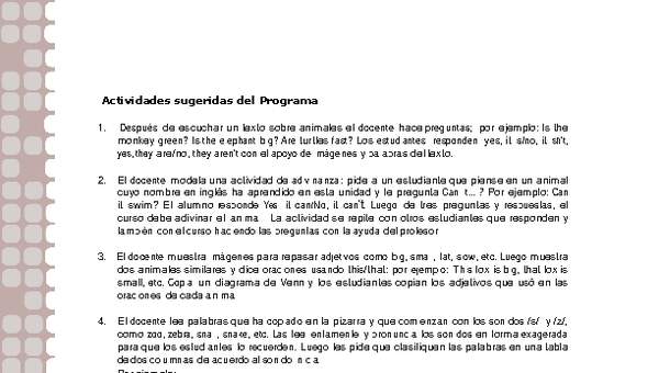 Actividades sugeridas Unidad 1 Actividades sugeridas Unidad 1