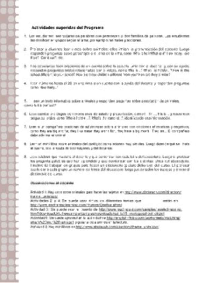 Actividades sugeridas Unidad 1 Actividades sugeridas Unidad 1