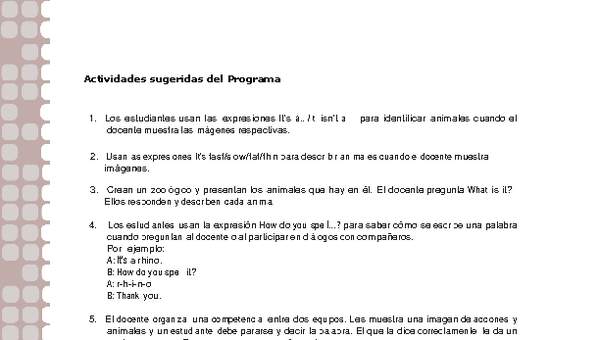 Actividades sugeridas Unidad 1 Actividades sugeridas Unidad 1