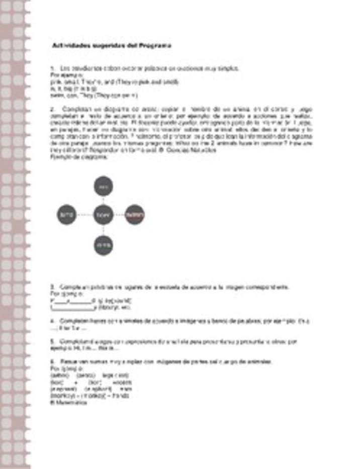 Actividades sugeridas Unidad 1 Actividades sugeridas Unidad 1