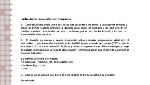 Actividades sugeridas Unidad 1 Actividades sugeridas Unidad 1
