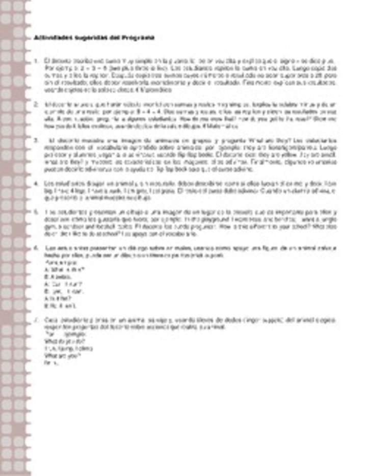 Actividades sugeridas Unidad 1 Actividades sugeridas Unidad 1